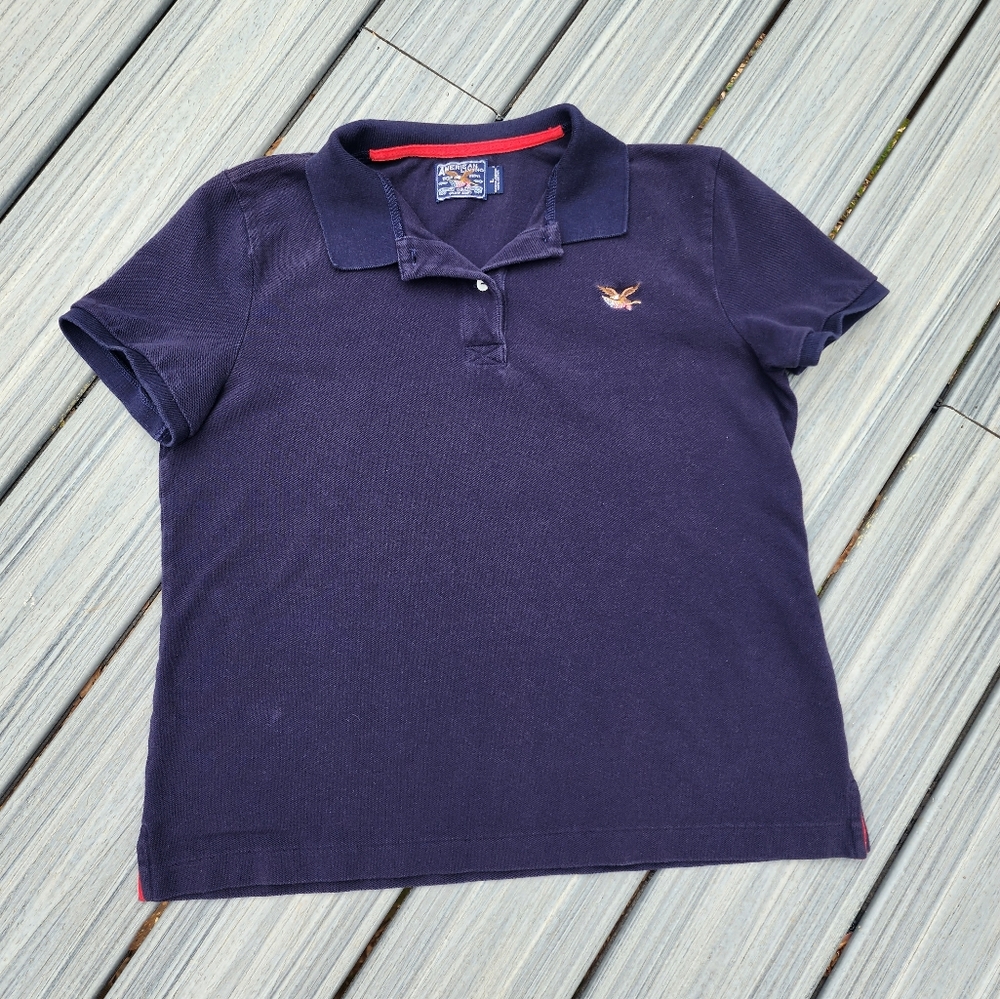 Lg boys Eagle navy polo top
